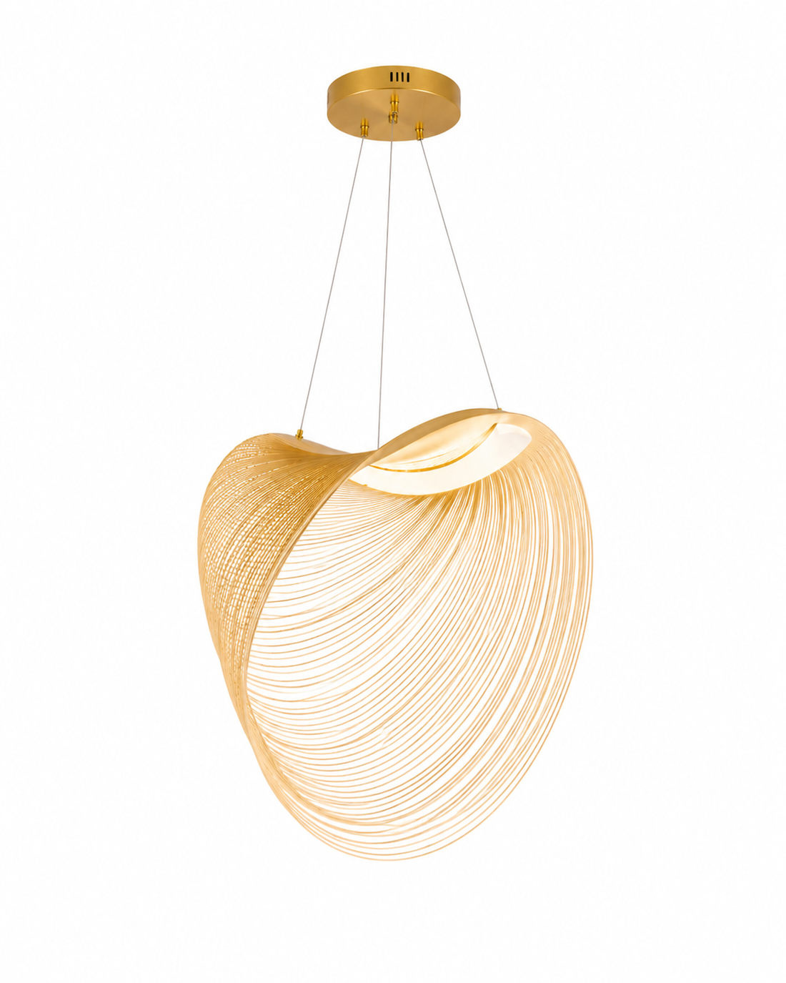 Pendul LED design artistic, formă sculpturală aurie – 9562/800