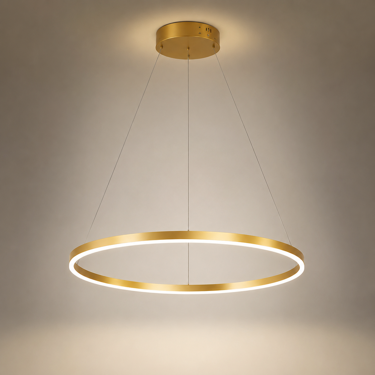 Pendul Led cu cerc A19/600mm-68W Auriu