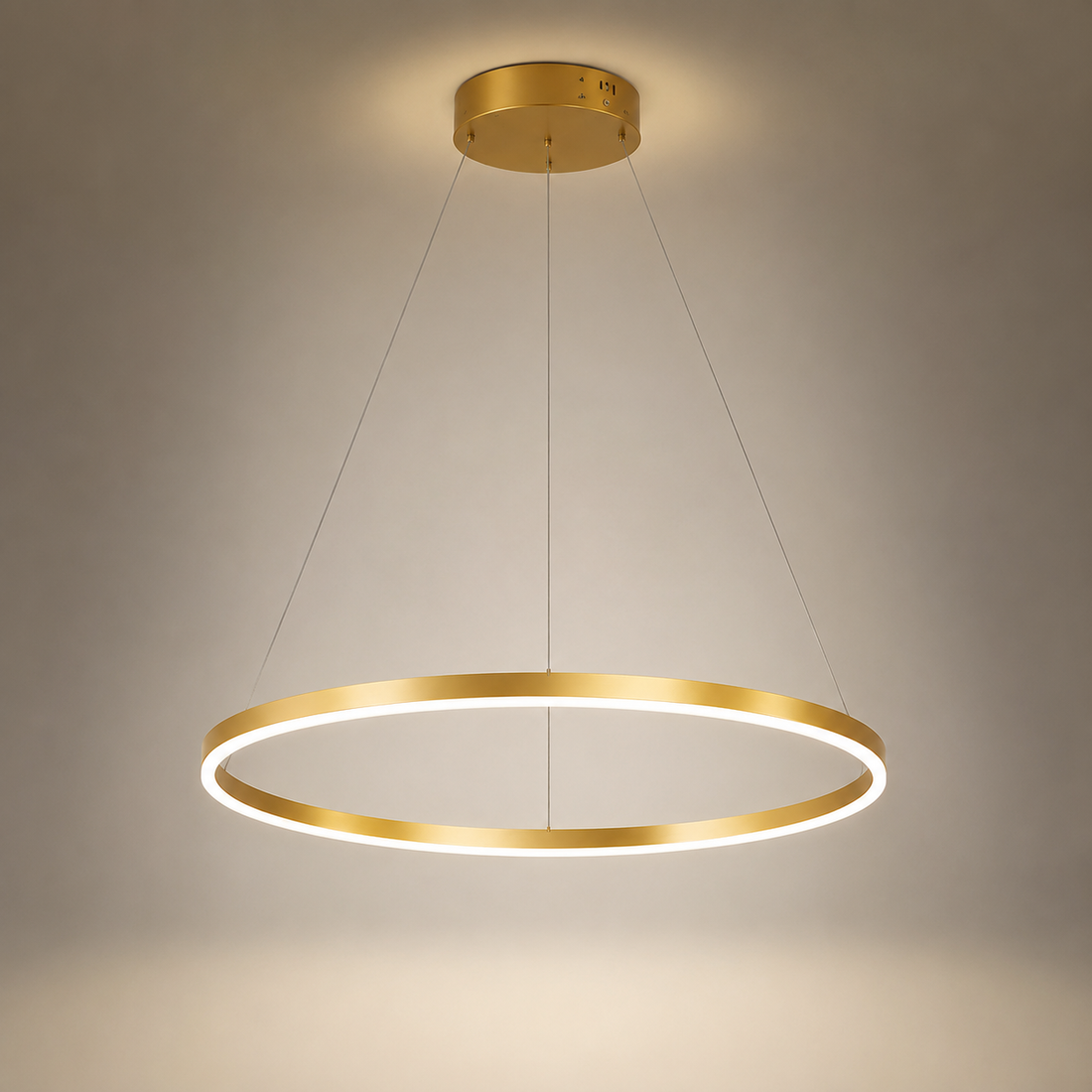 Pendul Led cu cerc A19/600mm-68W Auriu