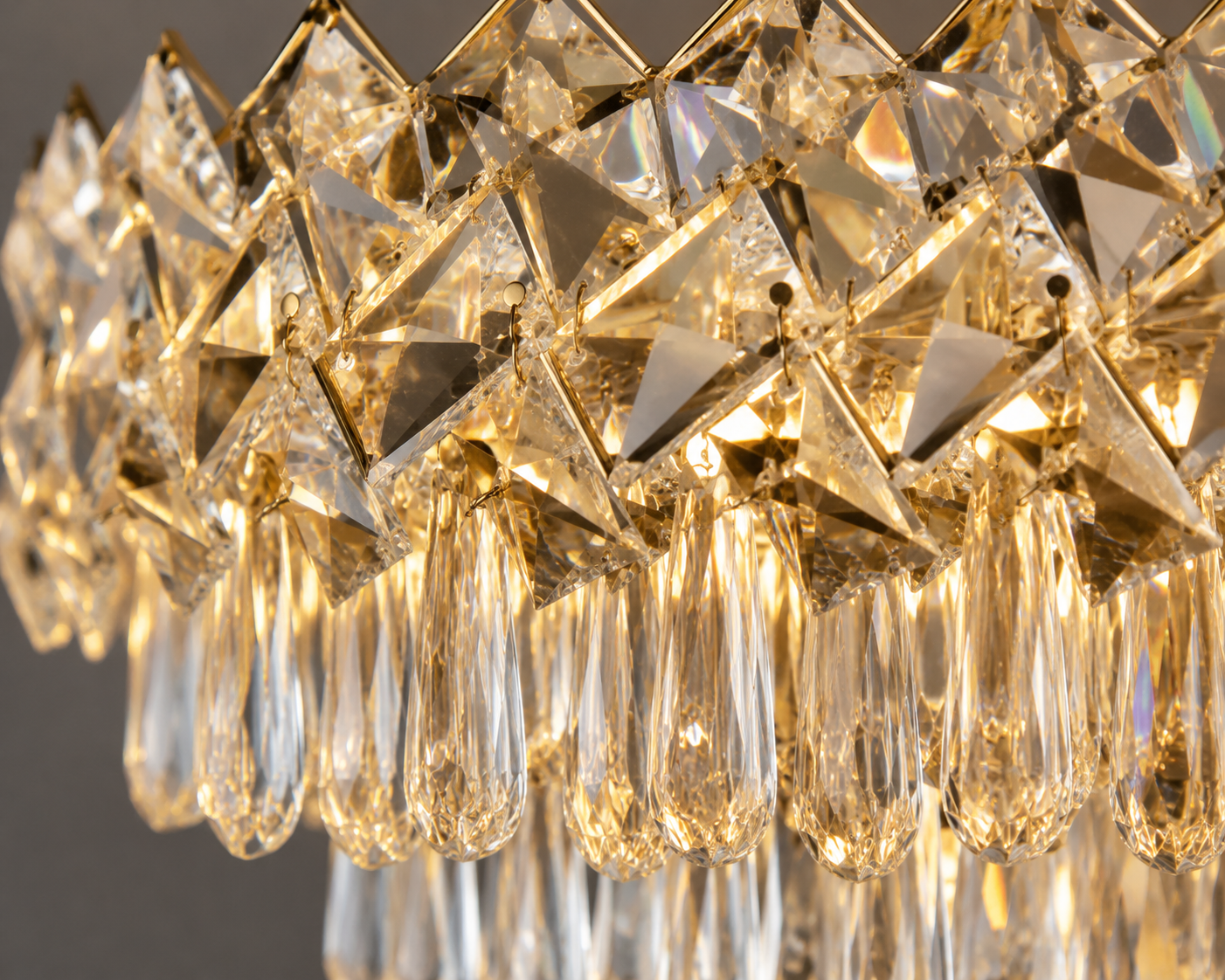 Candelabru Lux Cristal Auriu –8650/600 | Ø60 cm, 9x E27