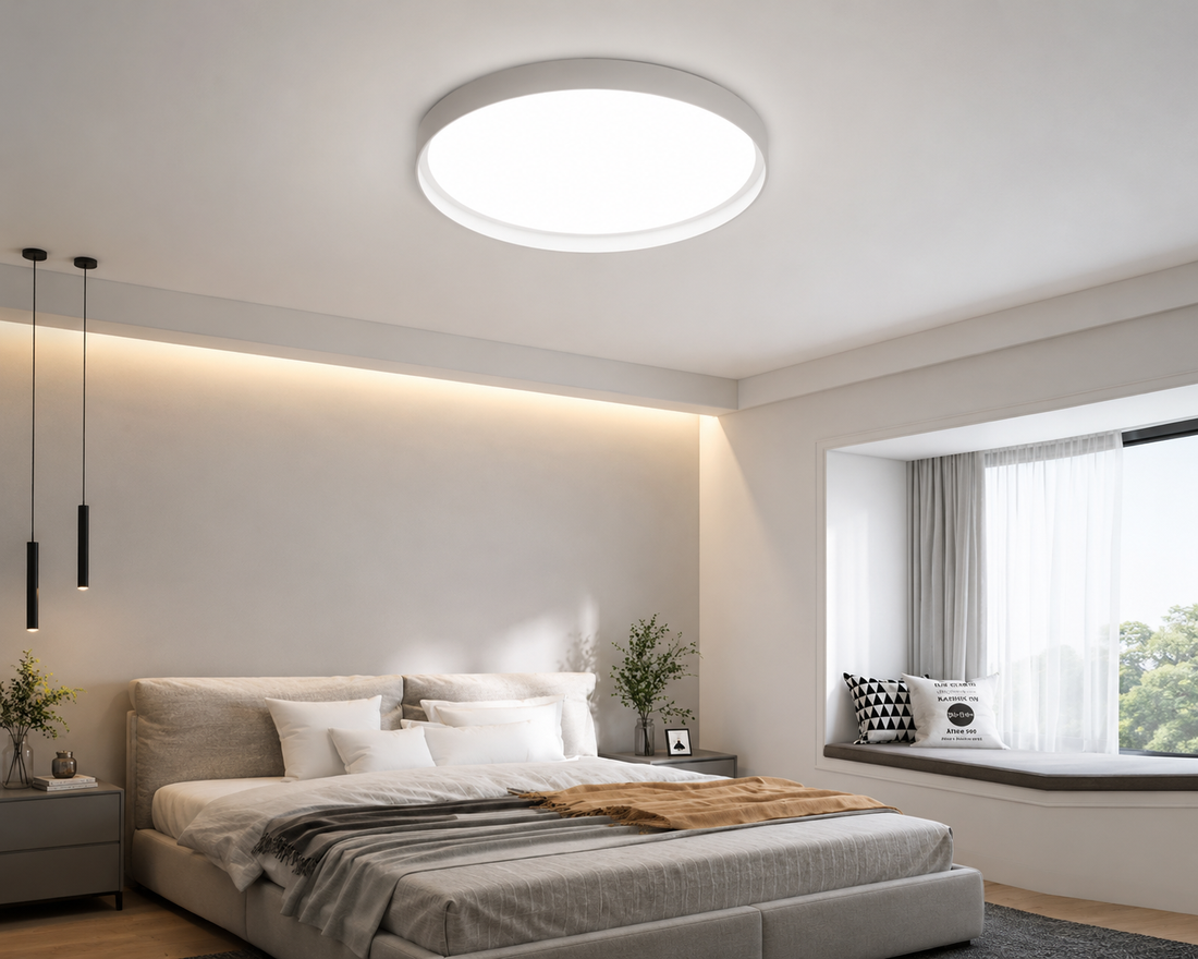 Plafoniera LED rotundă albă 42W, Ø370 mm, lumină reglabilă 3000K / 4500K / 6500K ML-007/370WH
