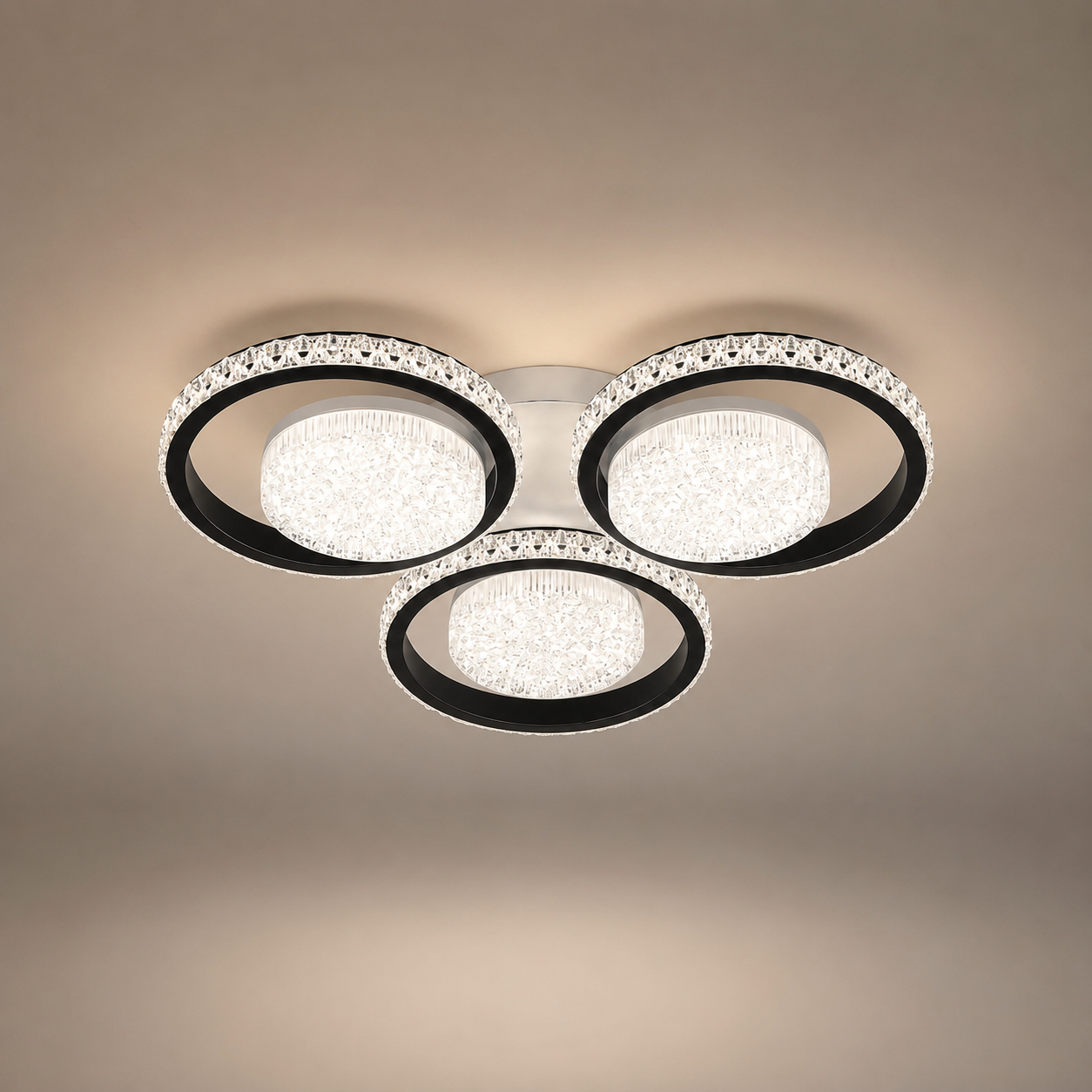 Lustra LED moderna cu 3 inele, 540×70 mm, telecomandă, model 26232/3+3 WH