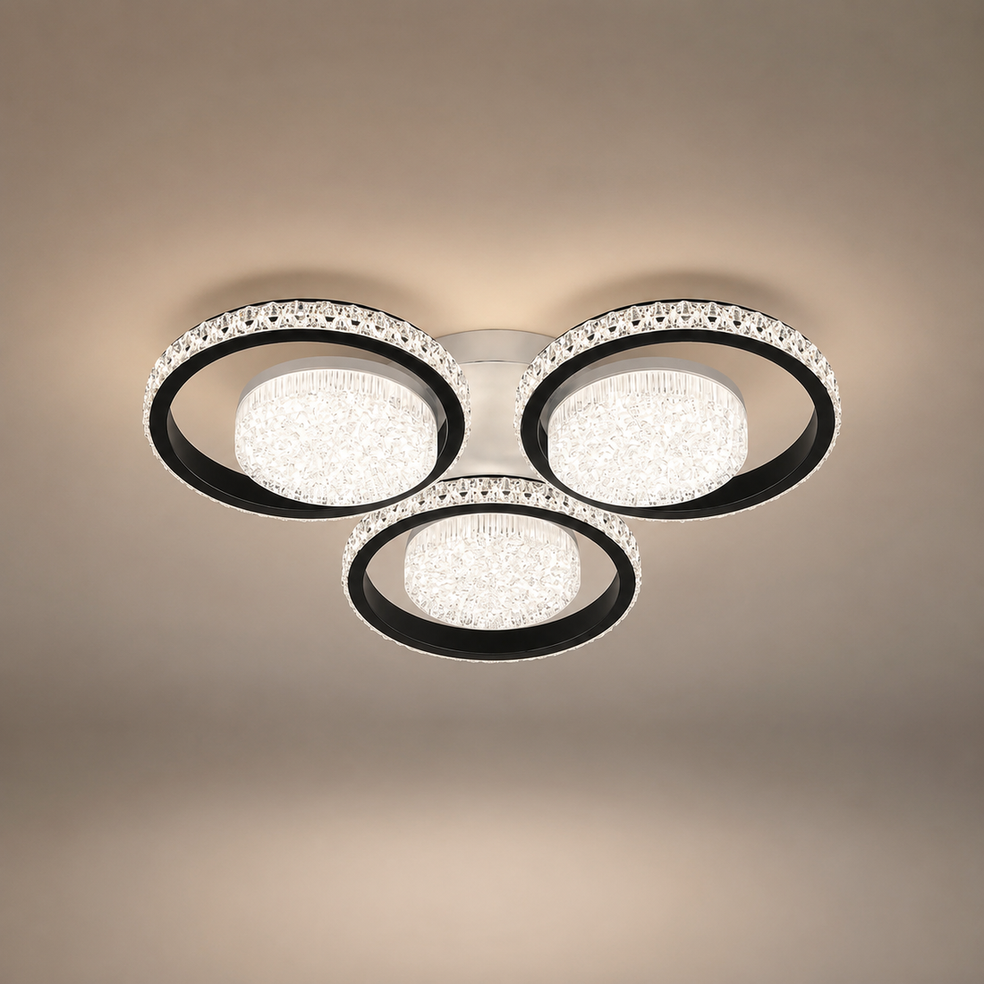 Lustra LED moderna cu 3 inele, 540×70 mm, telecomandă, model 26232/3+3 WH