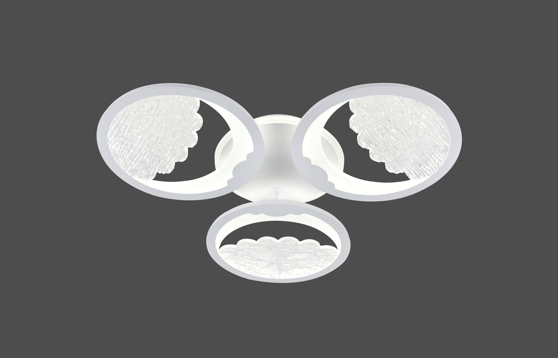 Lustra LED Moderna 66036/3T WH, 3000–6500K, Telecomanda, Ø53.5 cm – Alb