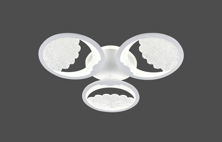 Lustra LED Moderna 66036/3T WH, 3000–6500K, Telecomanda, Ø53.5 cm – Alb