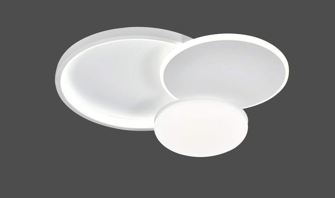 Lustră LED rotundă albă cu lumină reglabilă și telecomandă – 66056WH