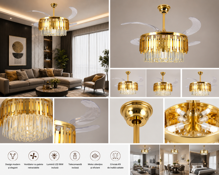 Candelabru cu Ventilator LED 96W –&nbsp; F3211/500 FGD