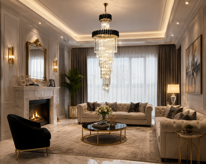 Candelabru decorativ, Ø450 mm, finisaj auriu, 9001/600+1800 BK+FGD