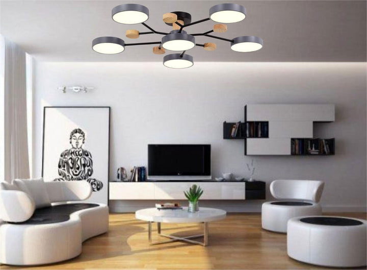 Lustra LED cu telecomanda, 160W, Ø870×H150 mm, lumina reglabila 3000K–6500K