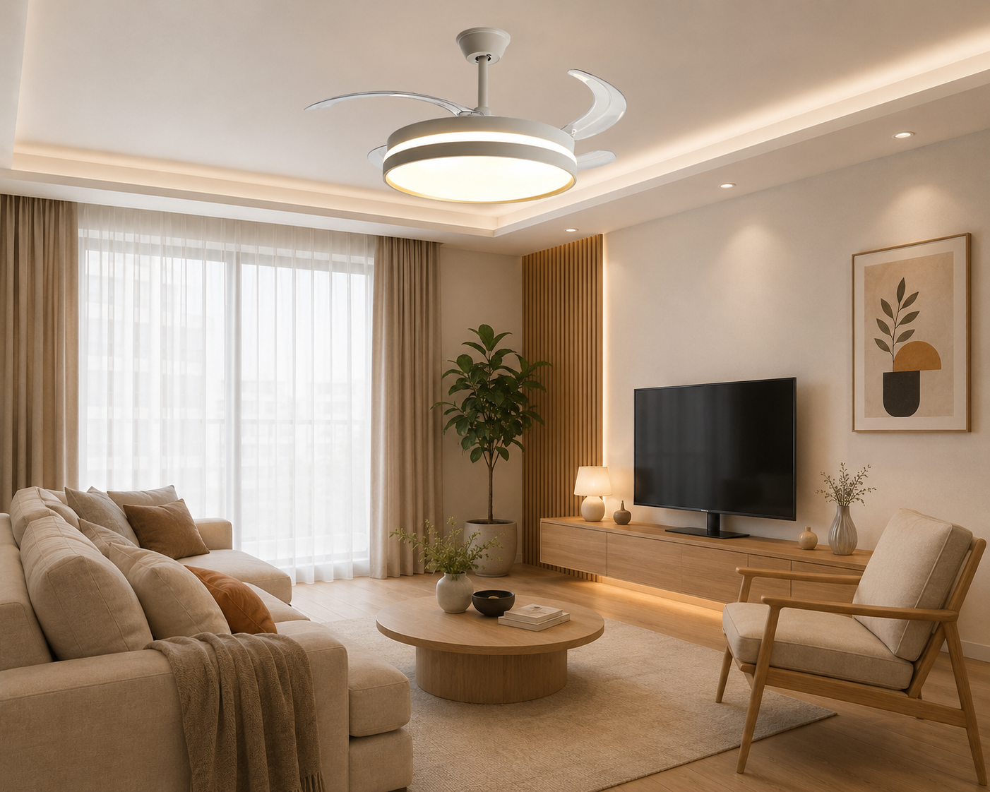 Ventilator de tavan cu LED 96W și telecomandă –  A106L