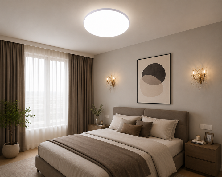 Plafoniera LED rotunda, Ø460 mm, 96W, 6500K, ML-002/460WH