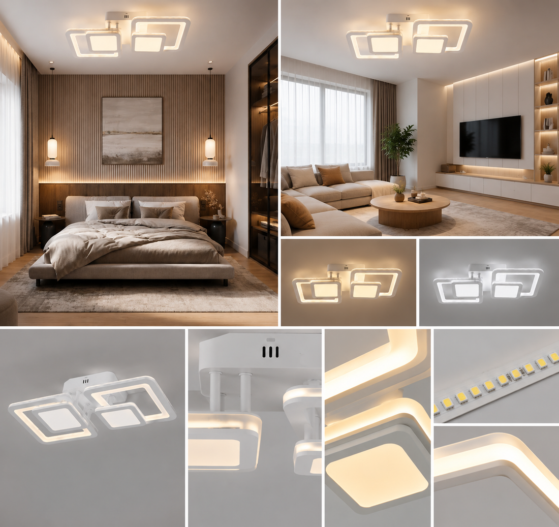 Lustra LED 8022A/2 – Design Modern cu Iluminare Reglabilă și Telecomandă Inclusă