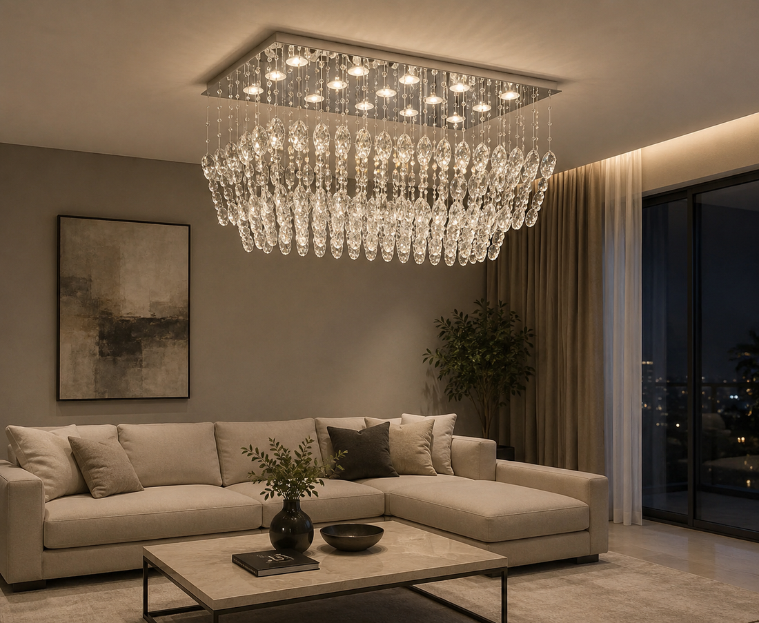 Candelabru LED cu cristale, 90×60×4800 mm, 20W, 4000K, 6060/15
