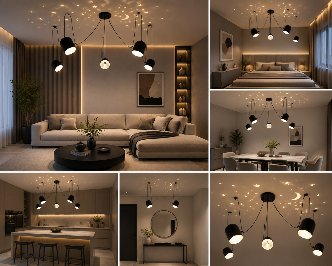 Pendul modern 3 abajururi E27, înălțime reglabilă 1000 mm – model 9854/3