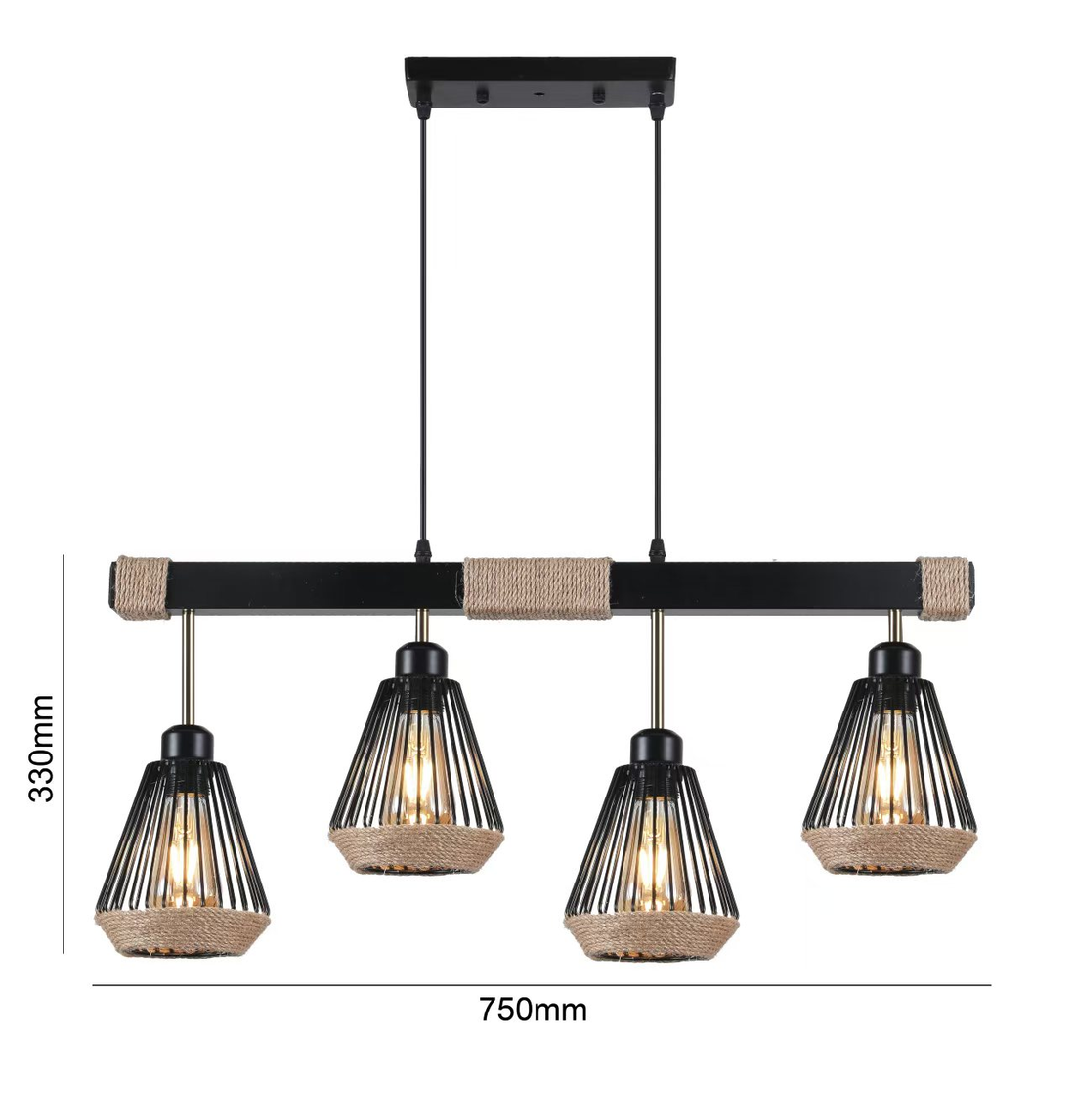 Pendul modern 4 surse, soclu E27, D75 x H33 cm – JD-66