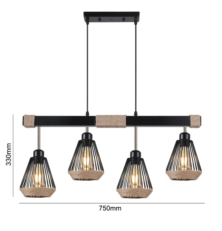 Pendul modern 4 surse, soclu E27, D75 x H33 cm – JD-66