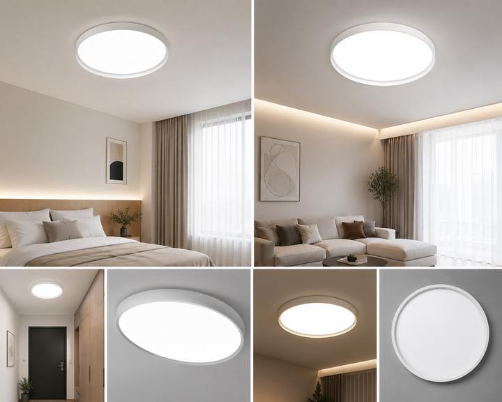Plafoniera LED rotunda alba 96W, Ø460 mm, lumină reglabilă 3000K / 4500K / 6500K ML-007/460WH