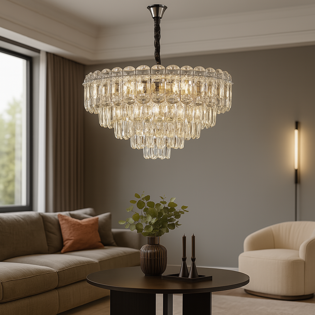 Candelabru auriu 7058-600 GD cu 10 socluri E27, design elegant pentru iluminat decorativ