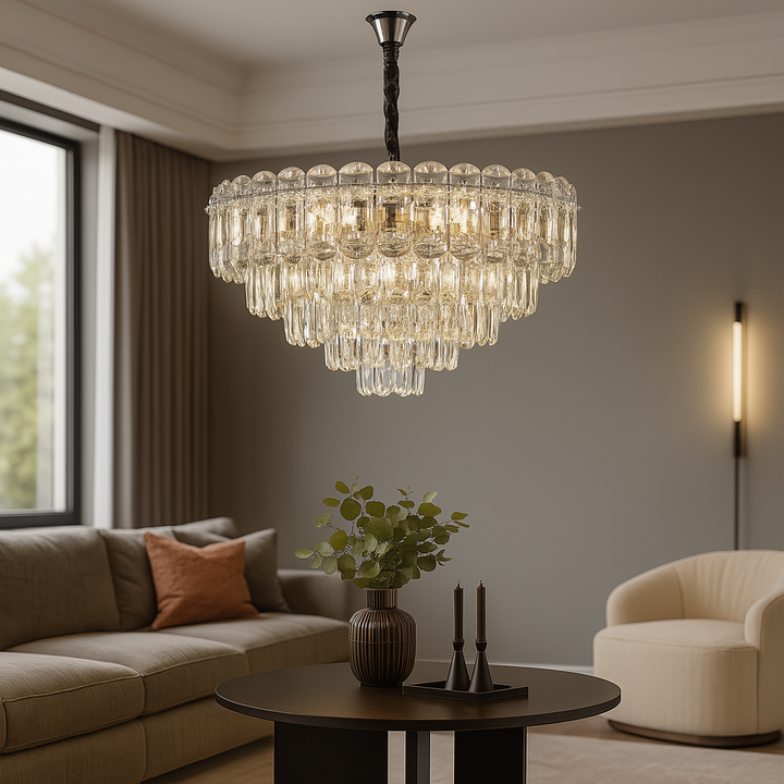 Candelabru auriu 7058-600 GD cu 10 socluri E27, design elegant pentru iluminat decorativ