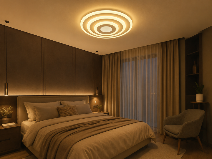 Plafoniera LED Rotunda, Model 6039A WH+CR, 88W, Ø300 mm