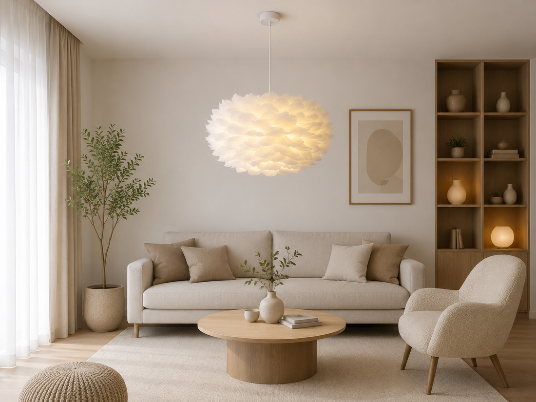 Pendul   modern PJA01 – alb, înălțime 120 cm, fără telecomandă