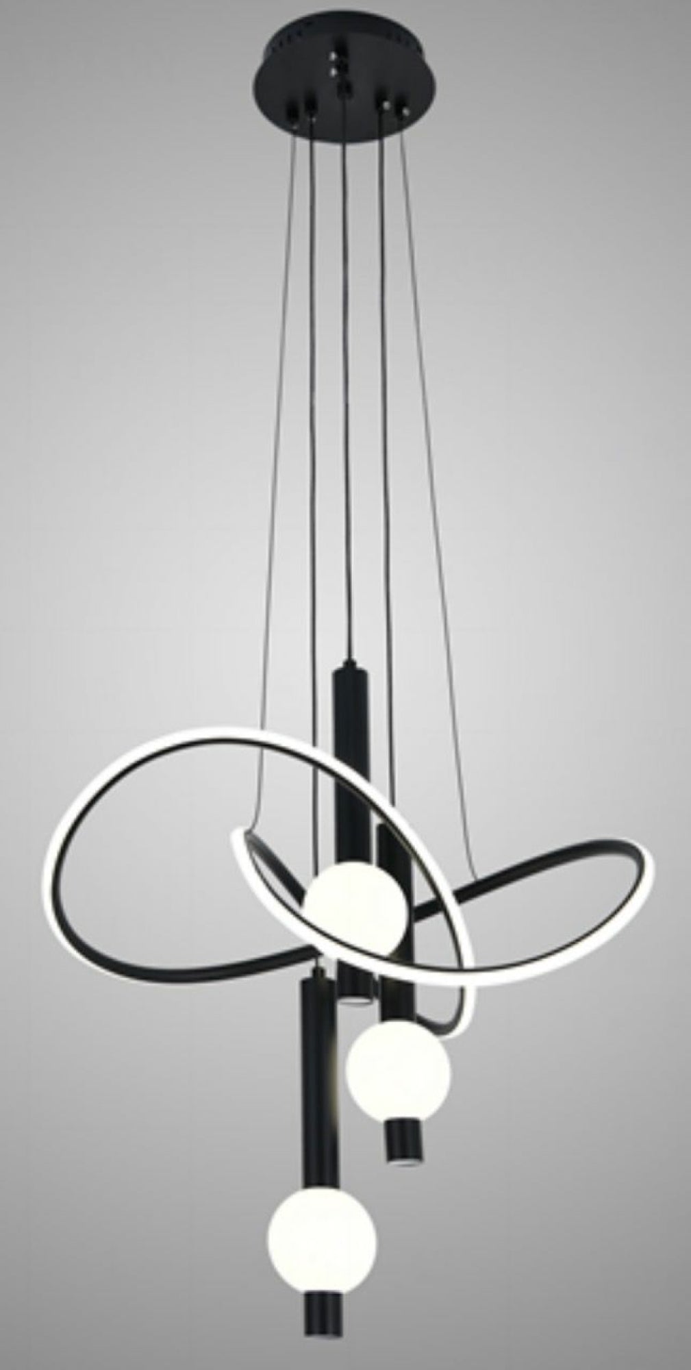 Pendul LED Modern Negru– Model 72013/3+1cu Telecomandă și Lumină Reglabilă