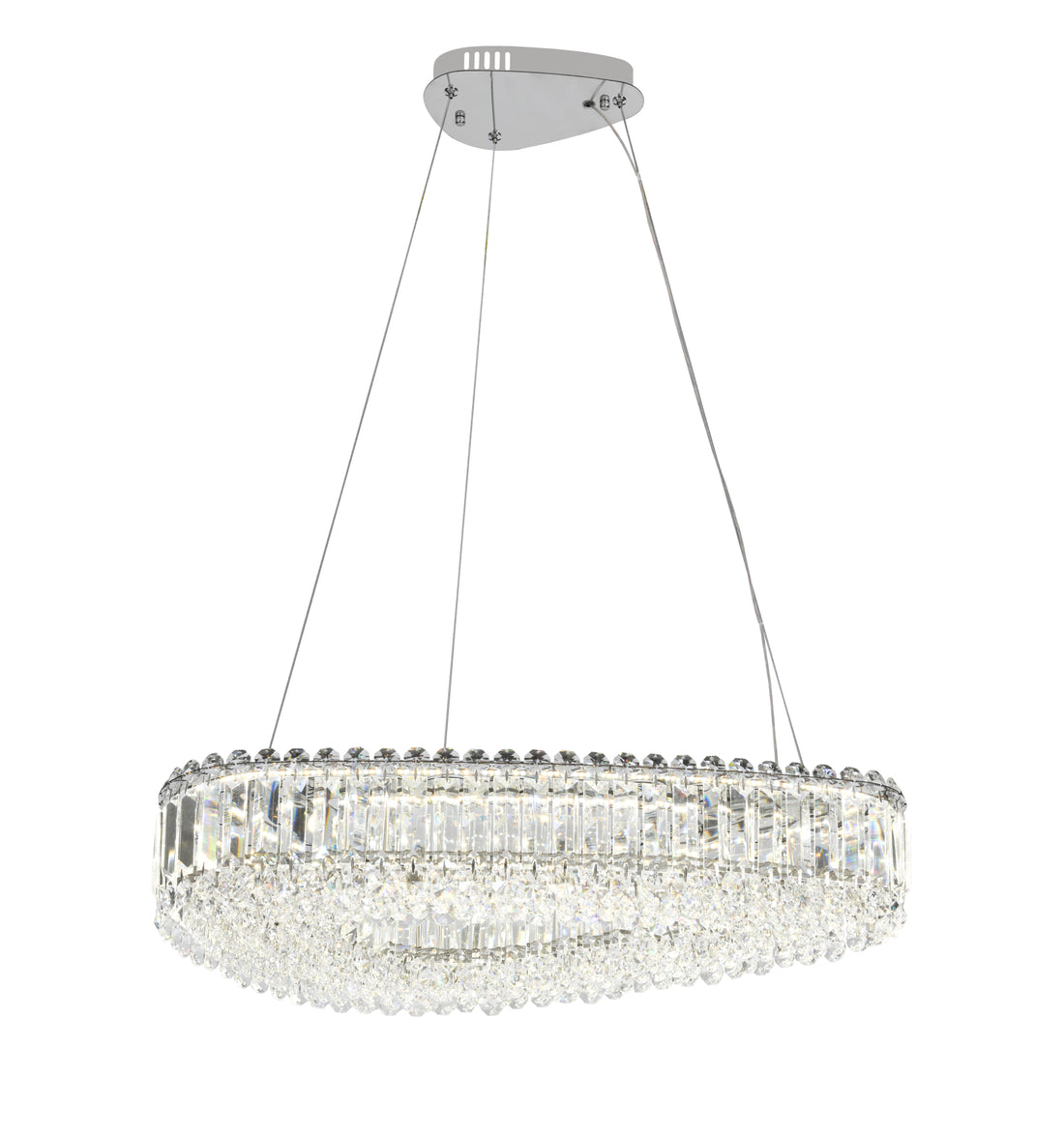 Candelabru  LED modern , 96W, L ≈ 650 mm, finisaj crom – model 72025-650×400 CH