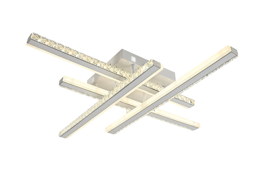 Lustra LED 765×765×H130 mm, 2x68W, design pătrat decorativ cu lumină reglabilă și telecomandă