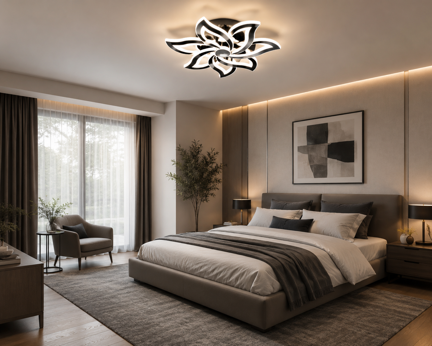 Lustra LED RGB 2923-5 – Ø630 mm, 156W, Culoare Reglabila & RGB, cu Telecomanda