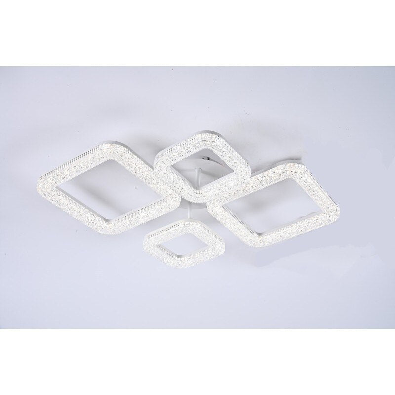 Lustra LED L7276/2+2 albă 120W, 635×420×130 mm, lumină 3000–6500K, cu telecomandă