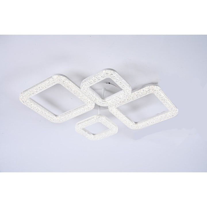 Lustra LED L7276/2+2 albă 120W, 635×420×130 mm, lumină 3000–6500K, cu telecomandă