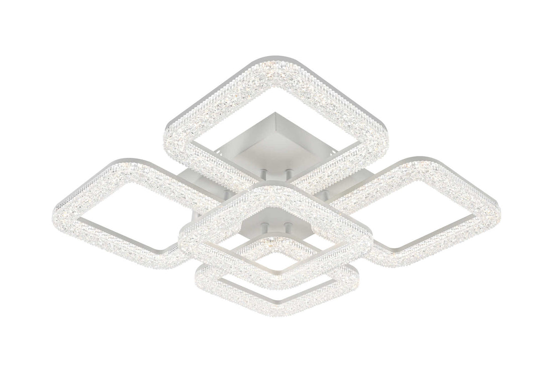 Lustra LED L7276/5A albă 160W, Ø525×130 mm, lumină 3000–6500K, cu telecomandă