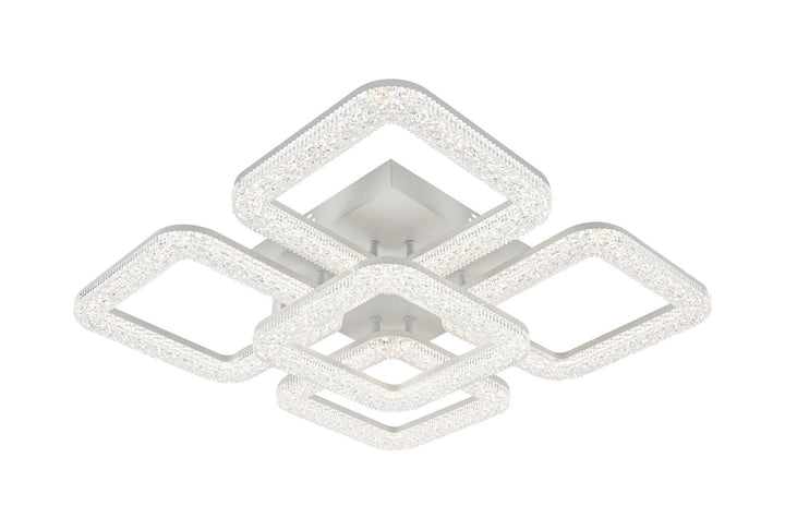 Lustra LED L7276/5A albă 160W, Ø525×130 mm, lumină 3000–6500K, cu telecomandă