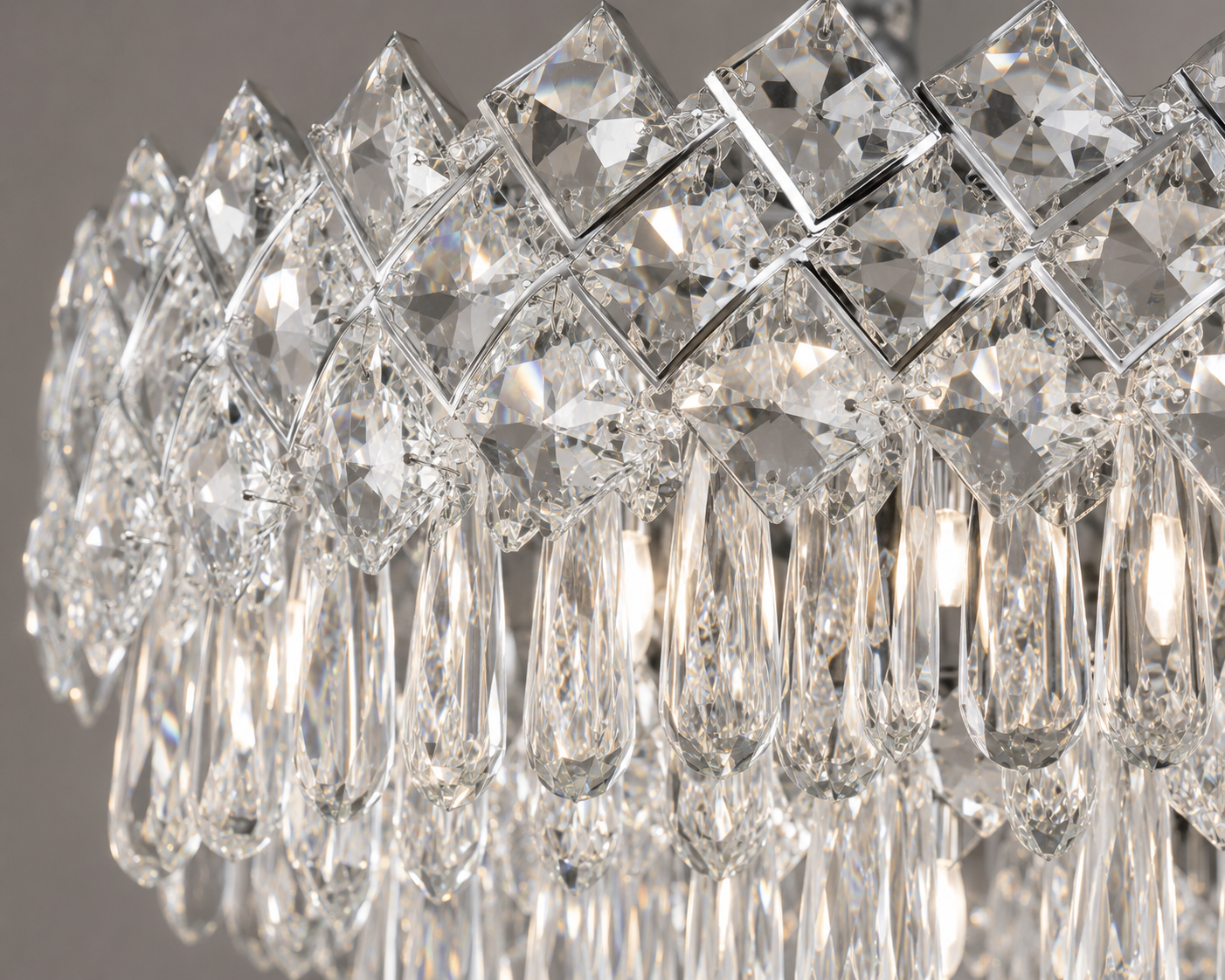 Candelabru Lux Cristale – 8650/400 | Ø40 cm, 5x E27, Design în cascadă