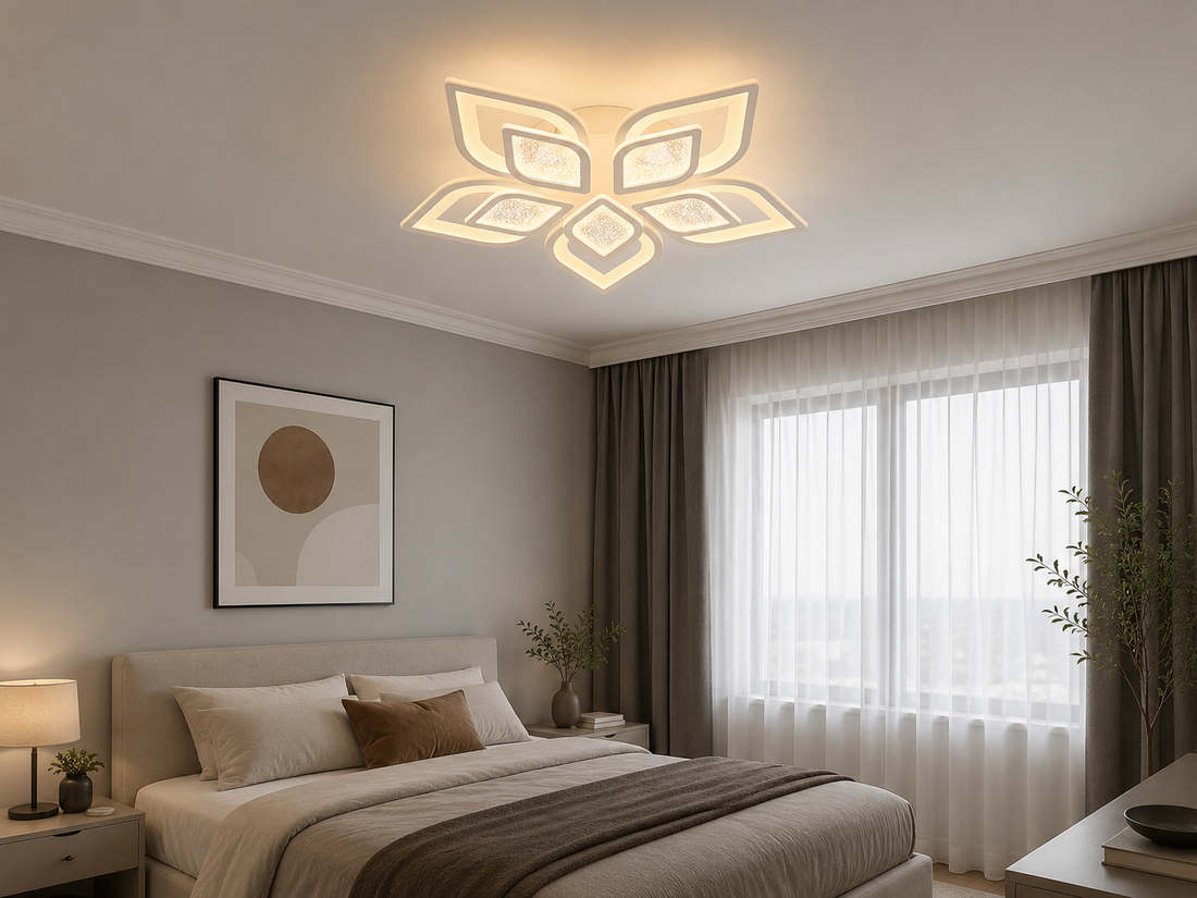 Lustra LED rotunda moderna cu telecomanda, 2x60W, lumină reglabila 3000K–6500K, Ø680×H90 mm