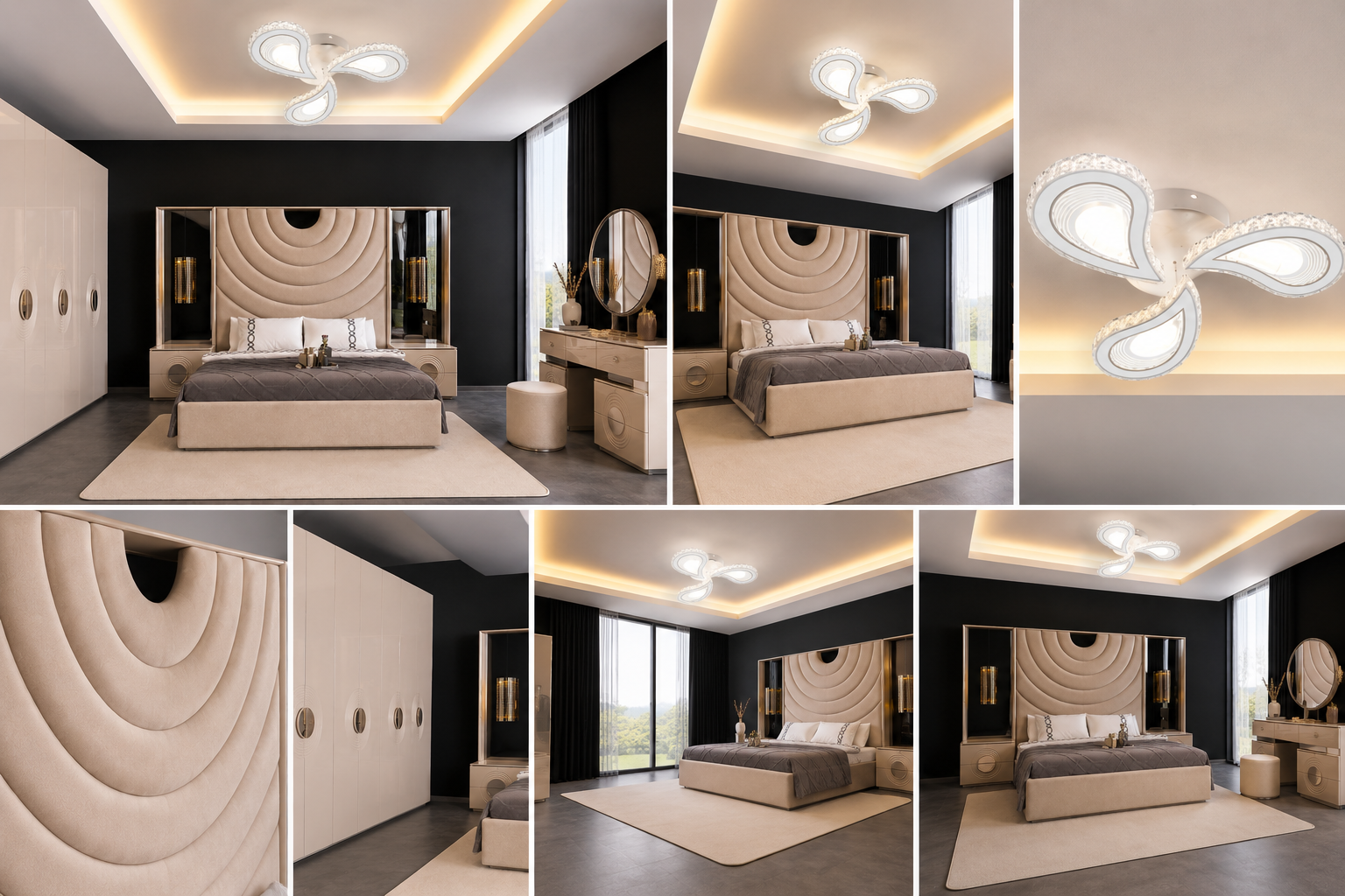 Lustră LED L7513/3 – 90W, Design Modern cu 3 Brațe și Telecomandă