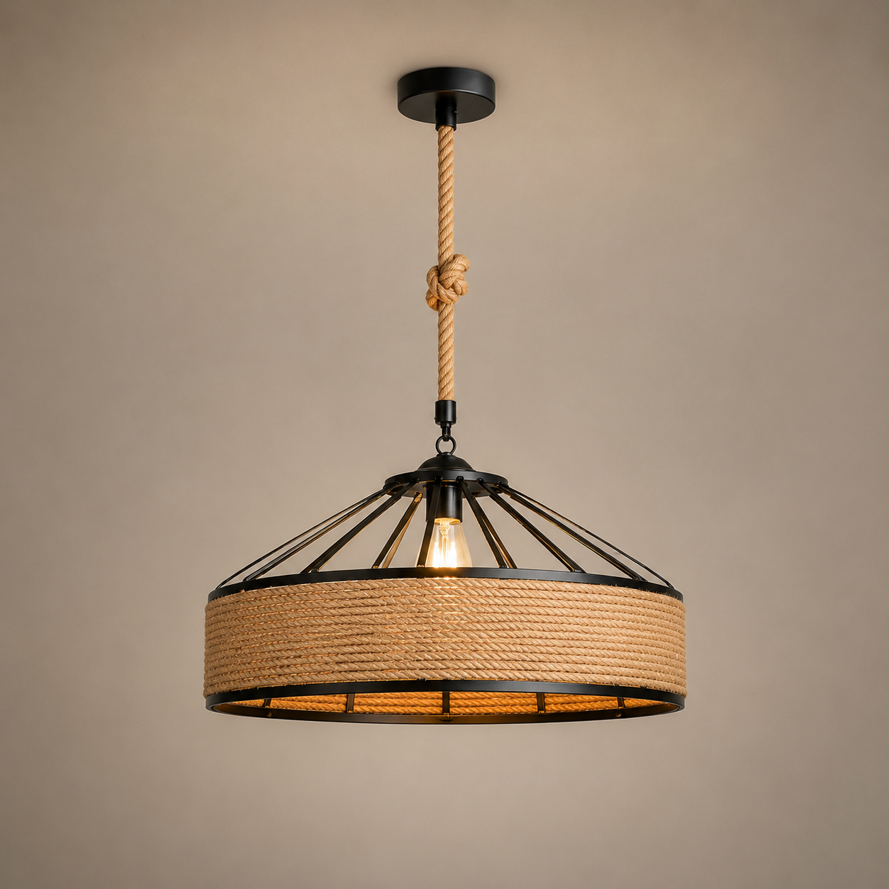 Pendul rustic, Ø400×H250 mm, E27 max 60W,  JD-400