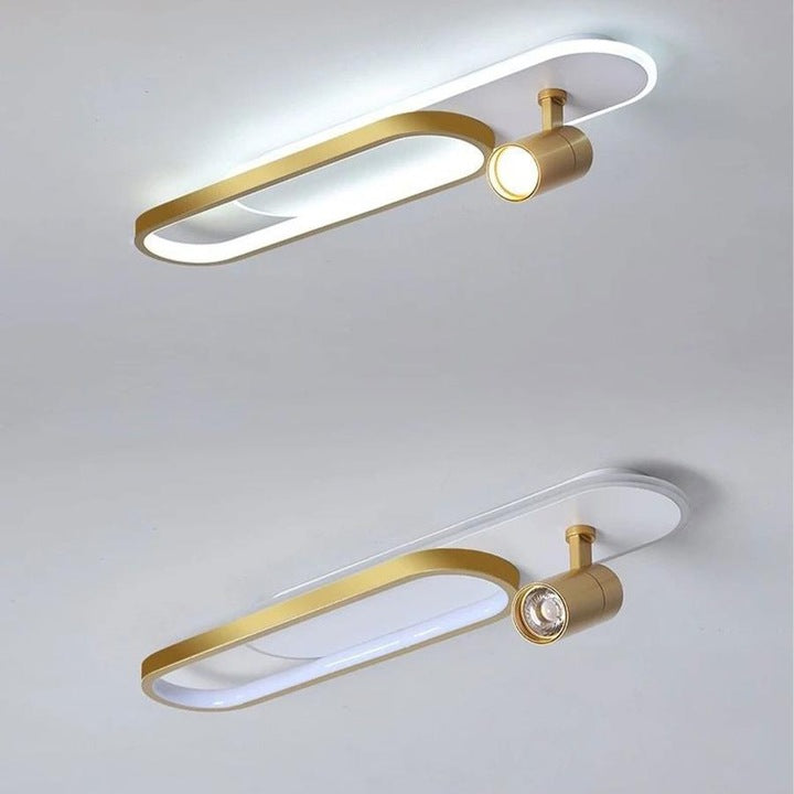 Aplica LED L7388/2WH+FG CU SPOT DIRECȚIONAL – ALB & AURIU 79W, TELECOMANDĂ, 3 TIPURI DE LUMINA