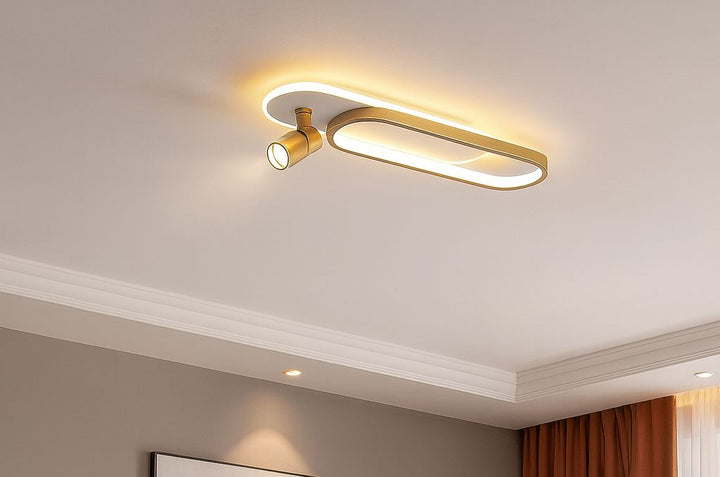 Aplica LED L7388/2WH+FG CU SPOT DIRECȚIONAL – ALB & AURIU 79W, TELECOMANDĂ, 3 TIPURI DE LUMINA