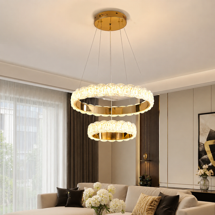 Pendul LED 75306/500+300 FGD, 168W, telecomandă, lumină reglabilă 3000K-6500K