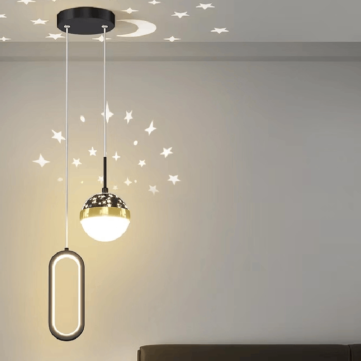 Pendul LED L7679/2 – 42W, Design Elegant Reglabil, cu Telecomandă și Lumină Variabilă
