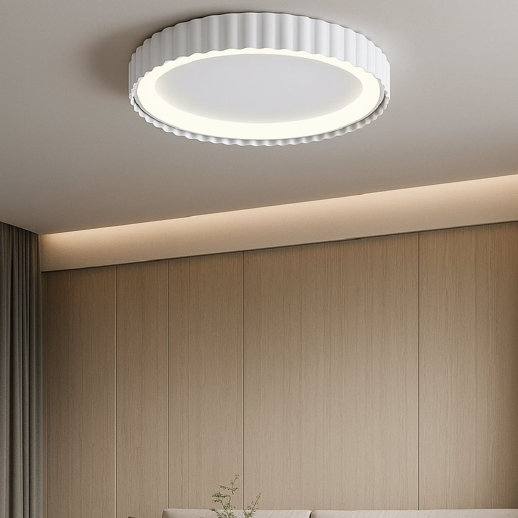 Plafoniera  LED rotundă albă cu margini decorative și telecomandă – 62W – L77259/500A1 WH