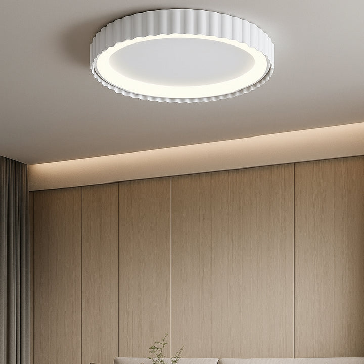 Plafoniera  LED rotundă albă cu margini decorative și telecomandă – 62W – L77259/500A1 WH