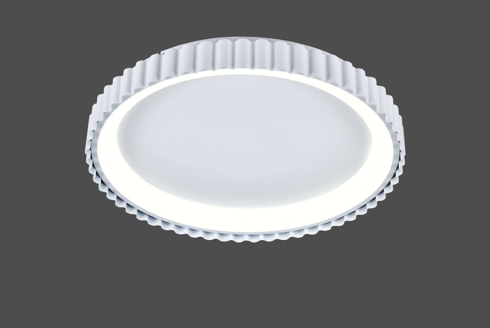 Plafoniera  LED rotundă albă cu margini decorative și telecomandă – 62W – L77259/500A1 WH