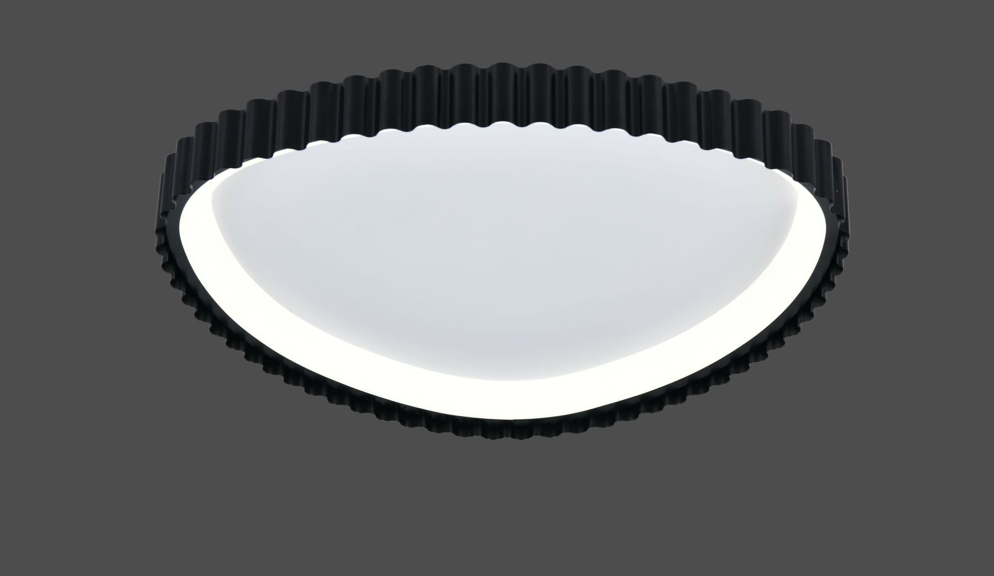 Plafoniera LED neagra cu design ondulat și telecomandă – lumină reglabilă 3000–6500K – 66W – L77260/530A1 MB
