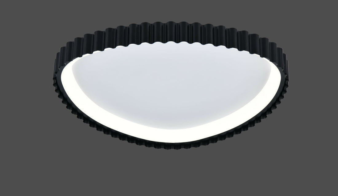 Plafoniera LED neagra cu design ondulat și telecomandă – lumină reglabilă 3000–6500K – 66W – L77260/530A1 MB