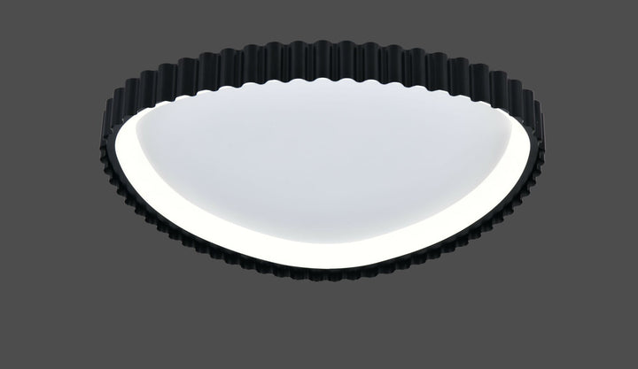 Plafoniera LED neagra cu design ondulat și telecomandă – lumină reglabilă 3000–6500K – 66W – L77260/530A1 MB