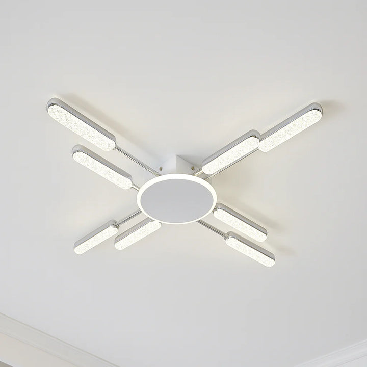 Lustra LED moderna, D842×H70 mm, 66×2W, telecomanda, L77263/8T WH+CR