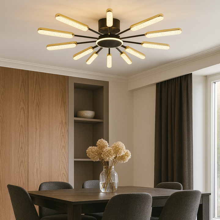 Lustra LED moderna, Ø862×H70 mm, 94×2W, reglaj 3000–6500K, telecomanda, L77265/6+6T BK+JIN