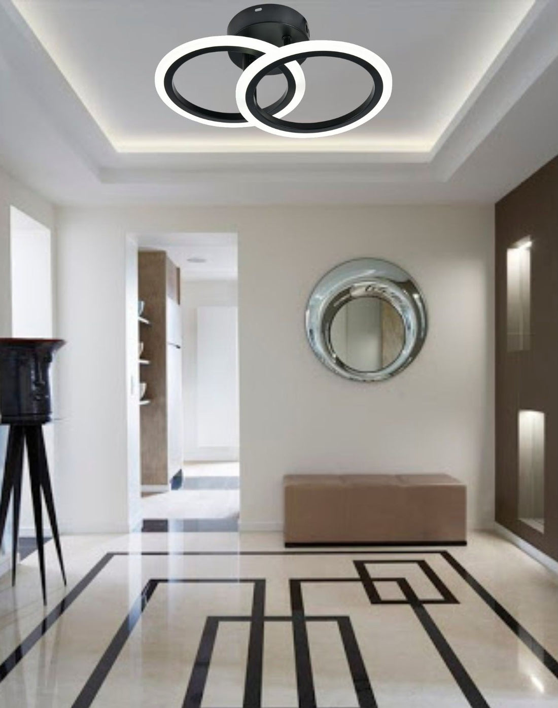 Lustra LED modernă, 36W, lumină reglabilă 3000–6500K, cu telecomandă, L7728/2BK